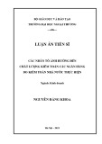 Luận án Tiến sĩ Quản trị kinh doanh: Các nhân tố ảnh hưởng đến chất lượng kiểm toán các ngân hàng do kiểm toán nhà nước thực hiện