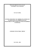 Summary of Doctoral thesis: Studying the effect of corporate governance on the extent of corporate social responsibility disclosure of listed enterprises in Vietnam