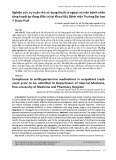 Nghiên cứu sự tuân thủ sử dụng thuốc ở ngoại trú trên bệnh nhân tăng huyết áp đang điều trị tại Khoa Nội, Bệnh viện Trường Đại học Y Dược Huế