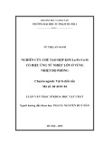 Luận văn Thạc sĩ Khoa học: Nghiên cứu chế tạo hợp kim La-Fe-Co-Si có hiệu ứng từ nhiệt lớn ở vùng nhiệt độ phòng