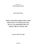 Luận án Tiến sĩ Sử học: Phong trào Đồng khởi ở nông thôn đồng bằng các tỉnh Quảng Nam, Quảng Ngãi, Bình Định, Phú Yên trong những năm 1964 - 1965