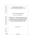 Luận văn Thạc sĩ Khoa học: Nghiên cứu tổng hợp matyl este và alkyl lactat làm tiền chất pha chế dung môi sinh học để tẩy mực in trên bao bì polyme