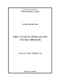 Luận văn Thạc sĩ Nhân văn: Châu Văn Quan, tỉnh Lạng Sơn nửa đầu thế kỉ XIX