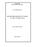 Luận án Tiến sĩ Sử học: Thể chế chính trị, kinh tế của Rome từ 27 TCN đến 192