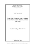 Luận văn Thạc sĩ Nhân văn: Công cuộc xây dựng nông thôn mới của thị xã Quảng Yên tỉnh Quảng Ninh (2008-2013)