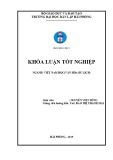 Khóa luận tốt nghiệp Việt Nam học: Tìm hiểu hoạt động kinh doanh lữ hành tại công ty TNHH MTV dịch vụ và lữ hành Saigontourist chi nhánh Hải Phòng