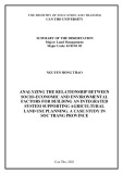 Summary of the dissertation Land management: Analyzing the relationship between socio-economic and environmental factors for building an integrated system supporting agricultural land use planning, a case study in Soc Trang province