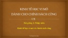 Bài giảng Kinh tế học vi mô – Bài 1: Nhập môn kinh tế học vi mô và chính sách công