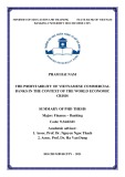 Summary of Phd thesis Finance – Banking: The profitability of Vietnamese commercial banks in the context of the world economic crisis