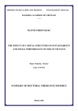 Summary of Doctoral thesis in Economics: The effect of capital structure on sustainability and social performance of MFIS in Vietnam