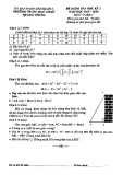 Đề thi học kì 2 môn Toán lớp 7 năm 2019-2020 - Trường THCS Quang Trung