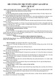 Đề cương ôn thi vào lớp 10 môn Lịch sử