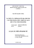 Luận án Tiến sĩ Kinh tế: Vai trò của chính quyền địa phương cấp tỉnh trong phát triển du lịch bền vững tỉnh Ninh Bình