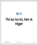 Bài giảng Microsoft SQL server - Bài 12: Thủ tục lưu trú, hàm và trigger