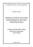 Summary of Doctoral thesis: Business culture of Vietnamese businesspersons in the early twentieth century