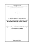 Luận văn Thạc sĩ Quản lý kinh tế: Vai trò của phụ nữ dân tộc H’Mông trong phát triển kinh tế hộ gia đình trên địa bàn huyện Đồng Hỷ, tỉnh Thái Nguyên