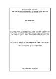 Luận văn Thạc sĩ Quản lý kinh tế: Giải pháp hoàn thiện quản lý nguồn nhân lực tại Ủy ban nhân dân thành phố Thái Nguyên