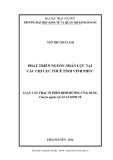 Luận văn Thạc sĩ Quản lý kinh tế: Phát triển nguồn nhân lực tại các Chi cục thuế tỉnh Vĩnh Phúc