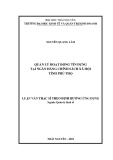 Luận văn Thạc sĩ Quản lý kinh tế: Quản lý hoạt động tín dụng tại Ngân hàng chính sách xã hội tỉnh Phú Thọ