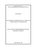 Luận văn Thạc sĩ Quản lý kinh tế: Quản lý chi Ngân sách Nhà nước tại các Trung tâm y tế trực thuộc Sở Y tế tỉnh Bắc Ninh