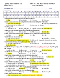Đề thi học kì 2 môn Công nghệ lớp 11 năm 2019-2020 có đáp án - Trường THPT Thạnh Mỹ Tây