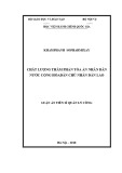 Luận án Tiến sĩ Quản lý công: Chất lượng thẩm phán tòa án nhân dân nước Cộng hòa Dân chủ nhân dân Lào
