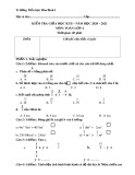 Đề thi giữa học kì 2 môn Toán lớp 4 năm 2020-2021 - Trường Tiểu học Hòa Bình 1
