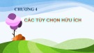 Bài giảng Tin học phần 2 - Chương 4: Các tùy chọn hữu ích khác