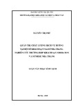 Luận văn Thạc sĩ Du lịch: Quản trị chất lượng dịch vụ buồng tại một số khách sạn 5 sao ở Nha Trang – Nghiên cứu trường hợp khách sạn Sheraton và Sunrise Nha Trang