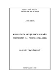 Luận văn Thạc sĩ Lịch sử: Kinh tế ở huyện Thủy Nguyên, thành phố Hải Phòng từ năm 1986 đến năm 2016