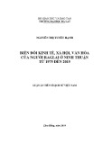 Luận án Tiến sĩ Lịch sử Việt Nam: Biến đổi kinh tế, xã hội, văn hóa của người Raglai ở Ninh Thuận từ 1975 đến 2015