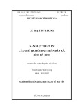 Luận văn Thạc sĩ Quản lý công: Năng lực quản lý của chủ tịch Ủy ban nhân dân xã ở tỉnh Hà Tĩnh