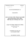 Luận văn Thạc sĩ Quản lý công: Quản lý Nhà nước về đào tạo nghề cho thanh niên nông thôn trên địa bàn tỉnh Quảng Nam