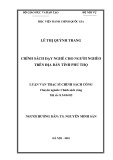 Tóm tắt Luận văn Thạc sĩ Chính sách công: Chính sách đào tạo nghề cho người nghèo trên địa bàn tỉnh Phú Thọ