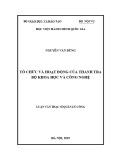 Luận văn Thạc sĩ Quản lý công: Tổ chức và hoạt động của Thanh tra Bộ Khoa học và Công nghệ