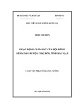 Luận văn Thạc sĩ Quản lý công: Hoạt động giám sát của Hội đồng nhân dân huyện Chợ Đồn, tỉnh Bắc Kạn