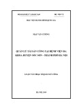 Luận văn Thạc sĩ Quản lý công: Quản lý tài sản công tại Bệnh viện Đa khoa huyện Sóc Sơn - Thành phố Hà Nội