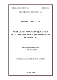 Tóm tắt Luận văn Thạc sĩ Quản lý công: Quản lý nhà nước về du lịch ở tỉnh Luang Pra Bang nước CHDCND Lào