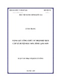 Luận văn Thạc sĩ Quản lý công: Năng lực công chức tư pháp - hộ tịch cấp xã, huyện Bắc Sơn, tỉnh Lạng Sơn