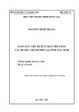 Tóm tắt Luận văn Thạc sĩ Quản lý công: Năng lực Chủ tịch Ủy ban nhân dân các huyện, thành phố tại tỉnh Tây Ninh