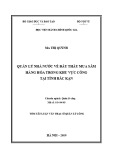 Tóm tắt Luận văn Thạc sĩ Quản lý công: Quản lý nhà nước về đấu thầu mua sắm hàng hóa trong khu vực công tại tỉnh Bắc Kạn