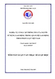 Tóm tắt Luận văn Thạc sĩ Luật học: Nghĩa vụ cung cấp thông tin của người sử dụng lao động trong quan hệ lao động theo pháp luật Việt Nam