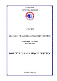 Tóm tắt Luận văn Thạc sĩ Luật học: Pháp luật về bảo hộ các nhãn hiệu nổi tiếng