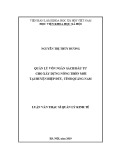 Luận văn Thạc sĩ Quản lý kinh tế: Quản lý vốn ngân sách đầu tư cho xây dựng nông thôn mới tại huyện Hiệp Đức, tỉnh Quảng Nam