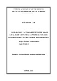 Summary of dissertation in Business administration: Research on factors affecting the brand loyalty of Vietnamese consumers towards garment products of Garment 10 corporation