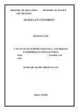 Summary of PhD thesis in Law: Law on state support for small and medium enterprises in Vietnam today