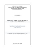 Summary or doctoral dissertation Agricultural economics: Promoting new rural development in Thai Nguyen province