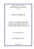 Luận văn Thạc sĩ Kinh tế: Vai trò của tài chính vi mô trong xóa đói giảm nghèo tại Malaysia và bài học kinh nghiệm cho Việt Nam