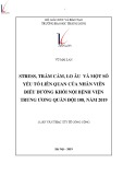 Tóm tắt luận văn Thạc sĩ Y tế công cộng: Stress, trầm cảm, lo âu và một số yếu tố liên quan của nhân viên điều dưỡng khối nội Bệnh viện trung ương Quân đội 108, năm 2019