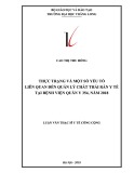 Tóm tắt luận văn Thạc sĩ Y tế công cộng: Thực trạng và một số yếu tố liên quan đến quản lý chất thải rắn y tế tại Bệnh viện Quân y 354, năm 2018